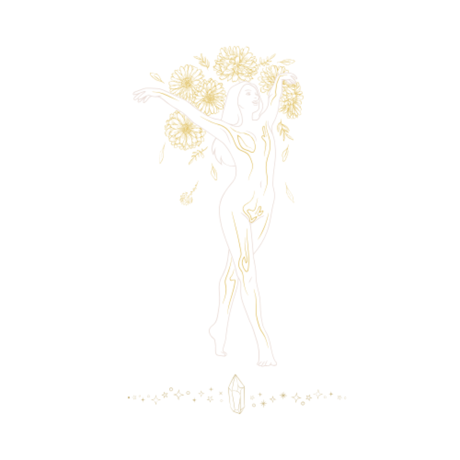 Sacred feminine symbol reflecting holistic beauty, mindful self-care, inner harmony, and the connection between body, skin, and spirit. 